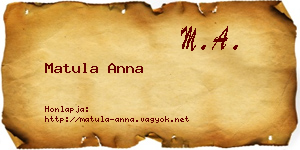 Matula Anna névjegykártya