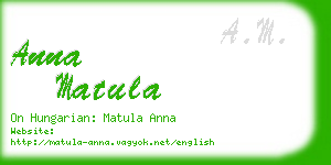 anna matula business card